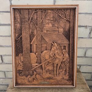 Vintage Wood Carved Art